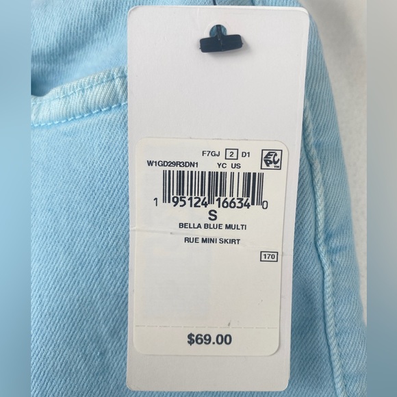 NWT GUESS Rue Mini Skirt in Bella Blue Multi - Picture 6 of 6